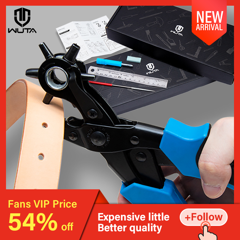 Hand Press Hole Punch Leather - WUTA Revolving Leather Belt Hole Punch