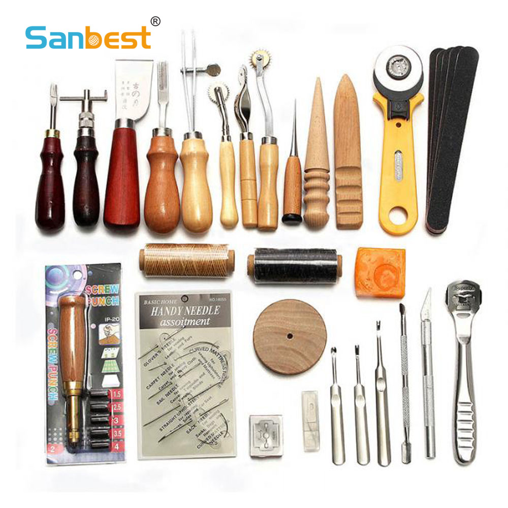 Leather Creaser Machine - Sanbest Professional Leather Craft Tools Kit