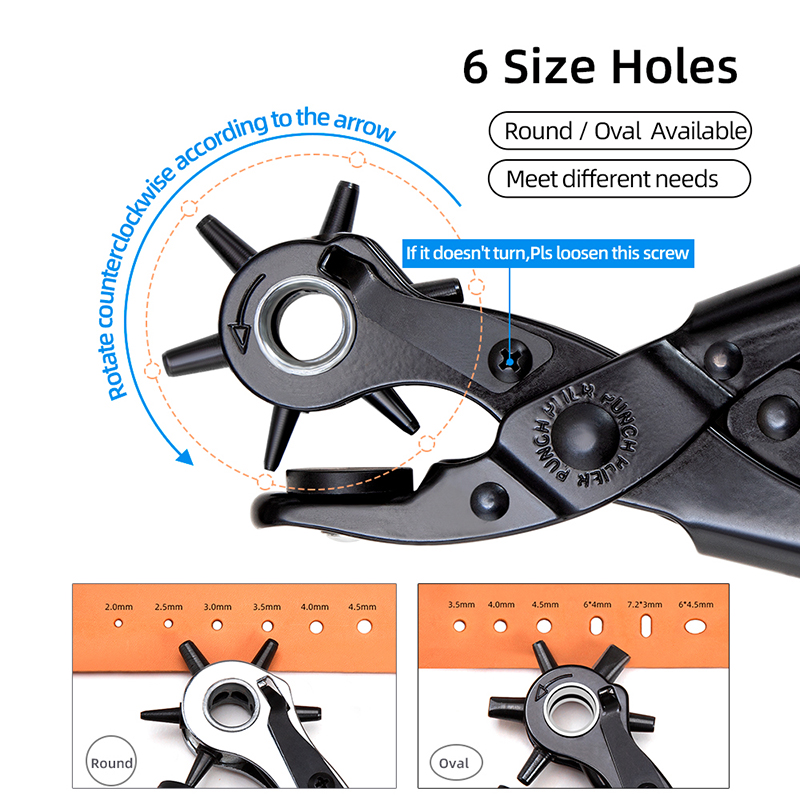 WUTA Revolving Leather Belt Ho - огляд і ціна Hand Press Hole Punch Leather