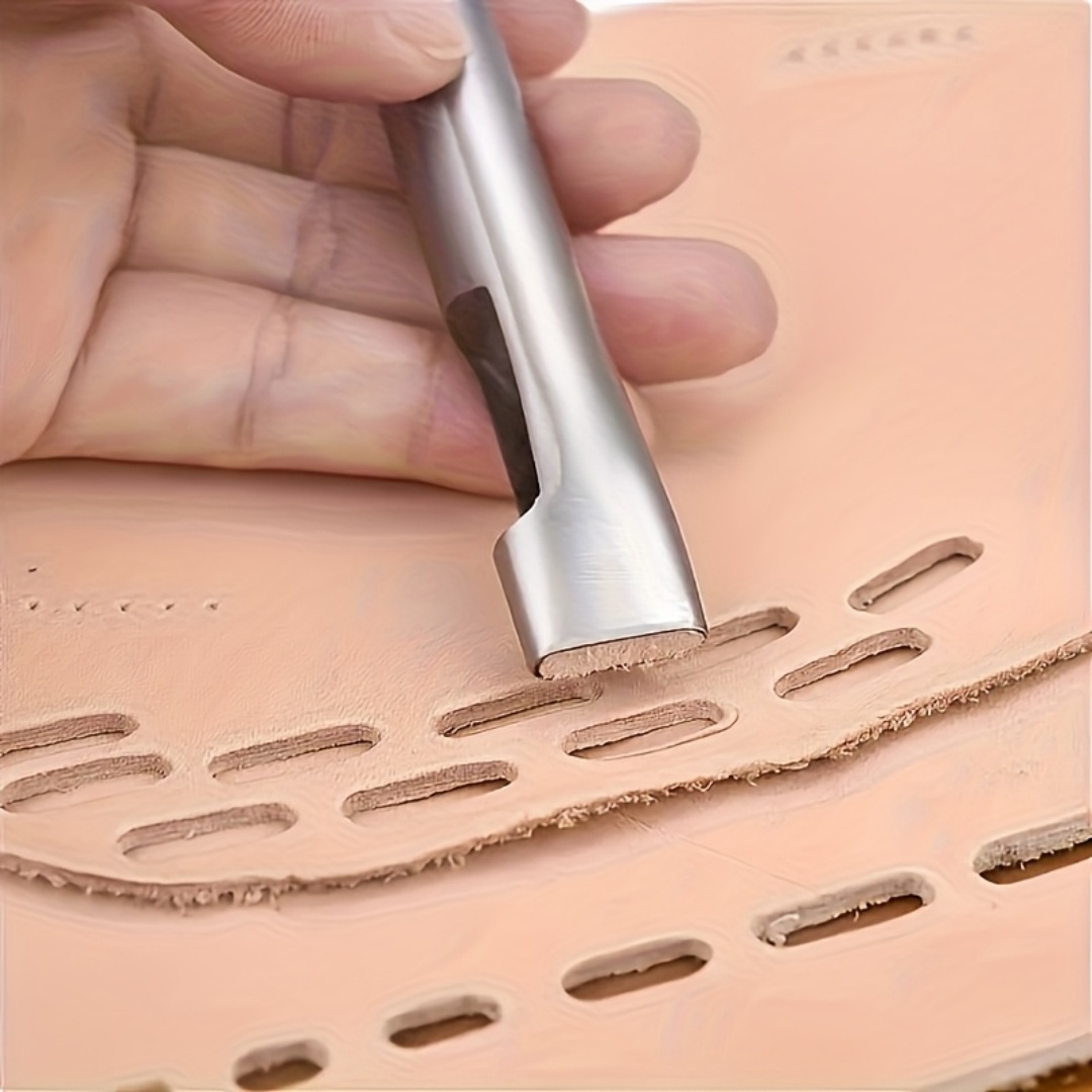 5pcs Leather Oblong Belt Hole  - огляд і ціна Hand Press Hole Punch Leather